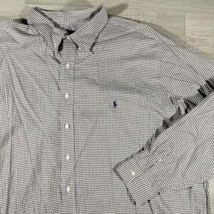 Polo Ralph Lauren Shirt Mens 3XB Big Brown Gingham Check  Pony Soft Touch